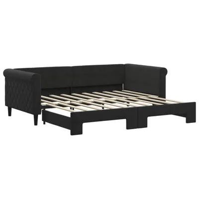 Produktbild von VidaXL 3197786, Sofabett, Schwarz, Schaum, Metall, Polyester, Holz, 2190 mm, 1000 mm