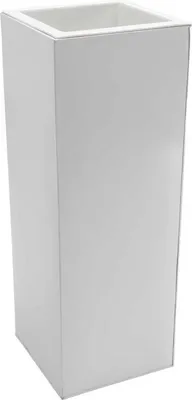 Produktbild von VIVANNO Pflanzkübel Zink BLOCK Säule, Weiß matt - 29x29x80 cm
