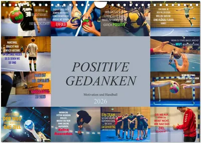 Produktbild von Positive Gedanken - Motivation und Handball (Wandkalender 2026 DIN A4 quer), CALVENDO Monatskalender