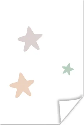 Produktbild von MuchoWow® Poster Sterne - Pastell - Mädchen - Jungen - Kinder 20x30 cm - Papierdruck