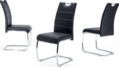 Produktbild von Esszimmerstühle Stuhl Freischwinger 4er Set  ELENI Schwarz