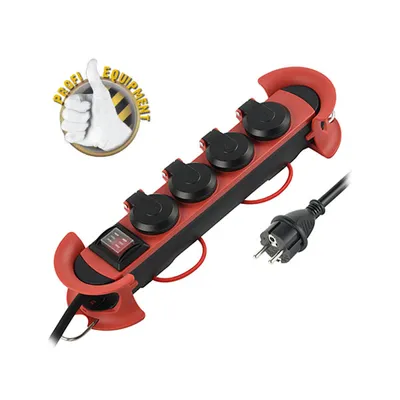 Immagine prodotto di Presa multipla professionale a 4 vie con interruttore illuminato