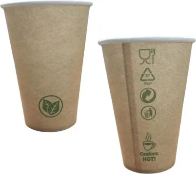 Produktbild von Kraftpapierbecher, Wasserdispersion, 300 ml, 50 Stück.