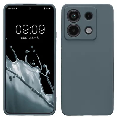 Produktbild von kwmobile Handyhülle für Xiaomi Redmi Note 13 Pro 5G / Poco X6 5G Hülle - weiches Handy Silikon Case - Schutzhülle Cover - Dunkler Schiefer
