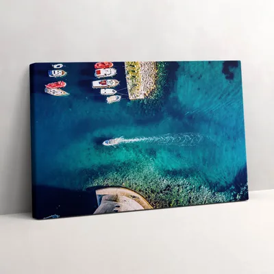 Produktbild von Boote auf dem Meer – Leinwandbild Wandbild – 30x20 cm – Leinwandbilder – Wandbilder – Schlafzimmer – Flur