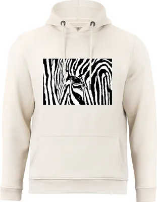 Produktbild von Cotton Prime® Kapuzensweatshirt Black & White Zebra Eye M sand
