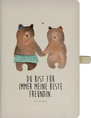Produktbild von Mr. & Mrs. Panda Tagebuch Bär Freundin - Transparent - Geschenk, Beste Freund Liebe Liebesbeweis Verliebt Kumpel Kumpeliene, Reisetagebuch, hardcover notizbuch, Teddy