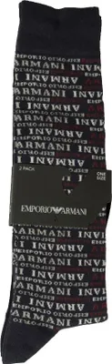 Obrázek produktu pro EMPORIO ARMANI Pánské dlouhé ponožky, 2 páry vysokých bavlněných ponožek, č. výrobku 302301 2F293, UNICA – ONE SIZE, 65 % bavlna, 33 % polyamid, 2 % Elastan