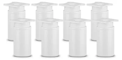 Produktbild von 8er Set sossai moderne runde Möbelfüße in Weiß 60mm höhenverstellbar Schrankfüße Sockelfüße