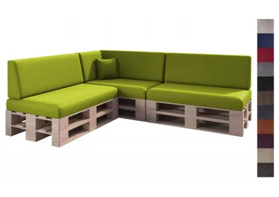 Produktbild von sunnypillow 8er Palettenkissen Set mit abnehmbarem Bezug Sitzkissen + Rückenkissen Palettenauflage Palettenpolster Indoor / Outdoor | Grün |