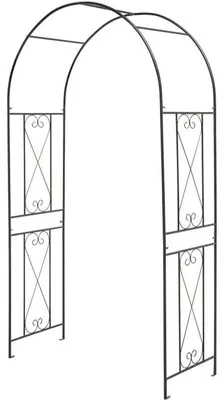 Obrázek produktu pro Kovový zahradní oblouk se 4 zemními kolíky NP11084DK, 220 x 120 x 56 cm, černý