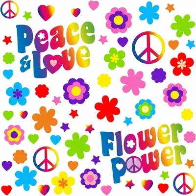 Zdjęcie produktu dla Zestaw naklejek "Flower Power" format A4, kolorowy - kfz711