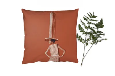 Produktbild von MuchoWow® Zierkissen Sofakissen Wohnzimmer Dekokissen 50x50 cm Frau - Stadt - Jahrgang - Komfort - Sofakissen
