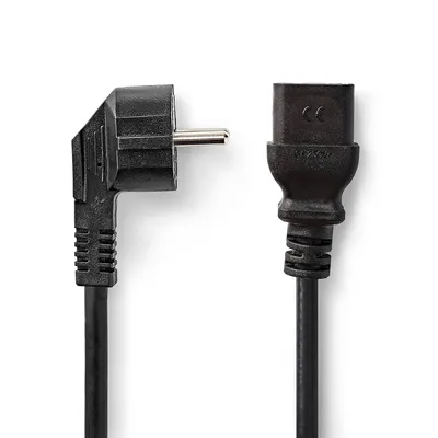 Produktbild von Nedis Netzkabel | Schutzkontakt-Stecker, abgewinkelt - IEC-320-C19 | 2,0 m | Schwarz NE550685077