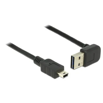 Produktbild von Delock EASY-USB - USB-Kabel - Mini-USB, Typ B (M) zu USB (M) - USB 2.0 - 1 m - 90° Stecker - Schwarz
