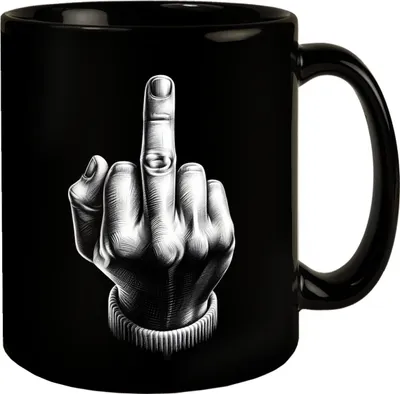 Produktbild von Stinkefinger Tasse schwarz in Schwarz