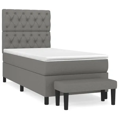 Produktbild von vidaXL Boxspringbett mit Matratze Dunkelgrau 80x200 cm Stoff
