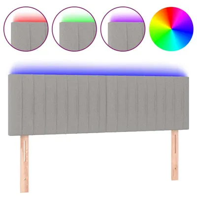 Produktbild von vidaXL LED Kopfteil Hellgrau 144x5x78/88 cm Stoff