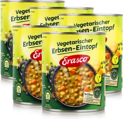 Produktbild von Erasco vegetarischer Erbsen-Eintopf 800g Fertigessen (5er Pack)