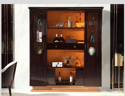 Immagine prodotto di Vetrine Mobile Bar Casa Armadi Designer Scaffale a muro Legno Vetrina Mobili in Pelle