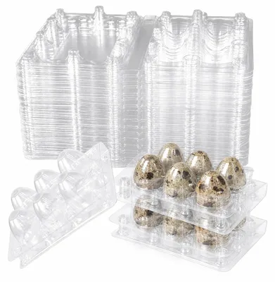 Immagine prodotto di Contenitori in PVC per uova, confezione da 30 pezzi, con 6 scomparti, per la conservazione