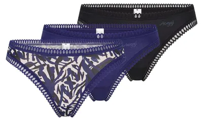 Produktbild von Sloggi Damen Sloggi GO Crush String C3P, Blue - Dark Combination, XXL