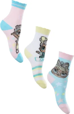 Produktbild von L.O.L. Surprise! Kinder Mädchen Socken 3 Paar Strümpfe Paket Set, Größe:27-30