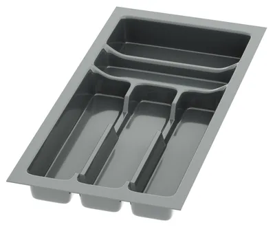 Produktbild von Sossai Besteckeinsatz Divio für Schubladen 30cm | 23 x 49 cm | Anthrazit Besteckkasten Schubladeneinsatz
