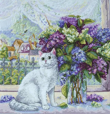 Productafbeelding van Merejka kruisstikset "Lentekriebels", telpatroon, 28x28,5 cm