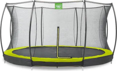 Produktbild von EXIT Silhouette Trampolin ø427cm, mit Sicherheitsnetz, Bodentrampolin, Rund, für Kinder, Grün