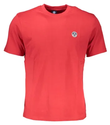 Produktbild von Herren Rot Kurzarm T-Shirt mit Rundhals und Applikation