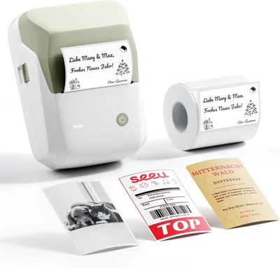 Produktbild von Etikettendrucker, Etikettiergerät mit Größeres Etiketten,300 DPI HD Etikettiergerät, Fotodrucker für Fotos,Logo,Wörter,für Zuhause, Büro oder Geschäft