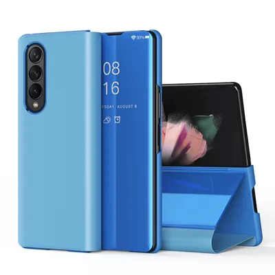 Obrázek produktu pro Pouzdro pro Galaxy Z Fold 3 5G, zrcadlové flipové pouzdro View s funkcí stojánku modré