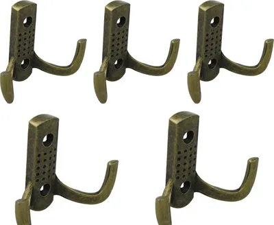 Produktbild von 5er Pack Brünierte Mantelhaken Kleiderhaken Garderobenhaken Wandhaken aus Metall