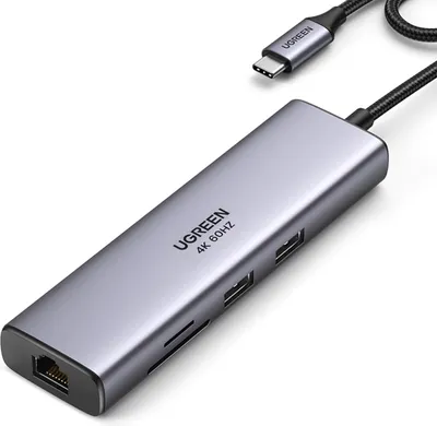 Obrázok produktu pre Ugreen USB-C to 2*USB3.0+HDMI+RJ 45+SD&TF+PD port Hub