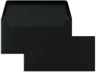 Produktbild von Briefumschläge DINlang 100g/qm gummiert VE=100 Stück schwarz