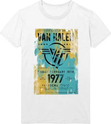 Zdjęcie produktu dla Van Halen Pasadena '77 White L Koszulka