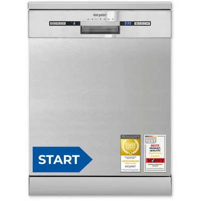 Produktbild von Exquisit START Geschirrspüler 60 cm, 13 Maßgedecke, Unterbaufähig, 11 Liter, Startzeitvorwahl, Restlaufanzeige, 7 Spülprogramme, GSP9313-030E inox