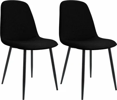 Immagine prodotto di set di 2 sedie da pranzo - sedie - elevato comfort di seduta, design moderno, tessuto resistente, nero
