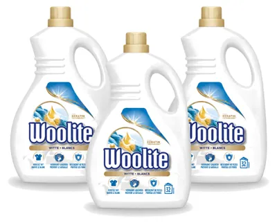 Produktbild von 3 x Woolite White Flüssigwaschmittel mit Keratin für weiße Wäsche, 1,9 l - Vorteilspackung - 3 Stücke