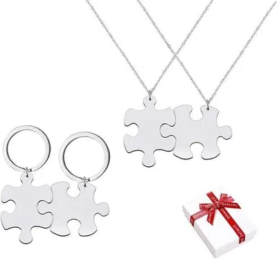 Produktbild von Silberne Halskette und Schlüsselanhänger Set