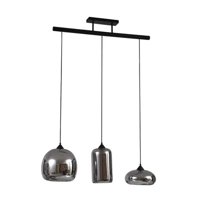 Produktbild von Lindby Arloris Pendellampe mit 3 Rauchglasschirmen