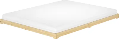 Produktbild von Futonbett Bodenbett extra niedriges Holzbett 160x200 Kiefer lackiert V-60.47K-16Rollrost und Matratze inkl.
