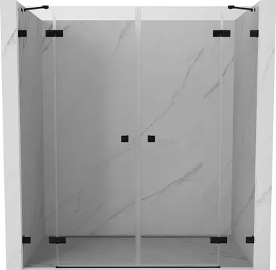 Image de Mexen Lunar Duo porte de douche pivotante 170 cm, transparentes, noires - 834D-170-000-70-00