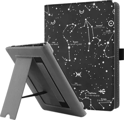 Image de Housse universelle pour eReader 6-6.8 pouces Cuir synthétique Couverture Support Dragonne - Compatible avec Kindle Paperwhite Kobo Tolino Sony E-Book Reader