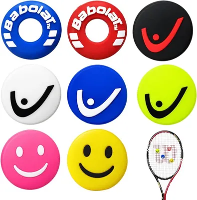 Productafbeelding van Schokdempers voor rackets - Set van 8 - Grappige motieven - Veelzijdig voor tennis - Badminton en squash