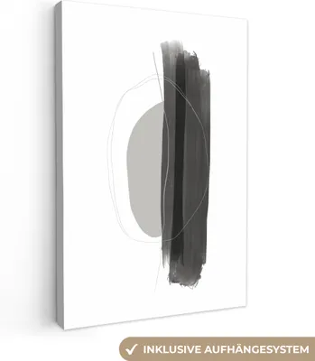 Produktbild von MuchoWow® - Leinwandbilder - Abstrakt - Malerei - Minimalismus, Wandbild, Wanddeko Bilder Wohnzimmer, 80x120 cm
