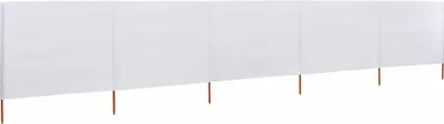 Produktbild von vidaXL 5-teiliges Windschutzgewebe 600 x 80 cm Sandweiß