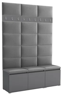 Produktbild von Garderobe LUTON 3 WHITE 33 – Farbe Weiß, moderner Schrank 40x150x213 cm, funktionale Lösung für den Flur, Garderobeschrank, Flurmöbel