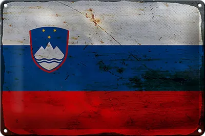 Produktbild von Blechschild Flagge Slowenien 30x20cm Flag Slovenia Rost